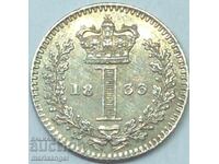 Великобритания 1 пенс 1833 Маунди крал Джордж UNC