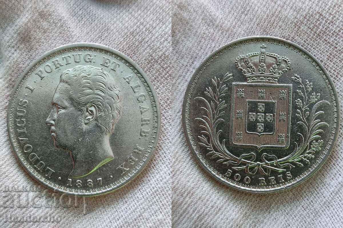 500 Reis 1887 Portugalia (argint)