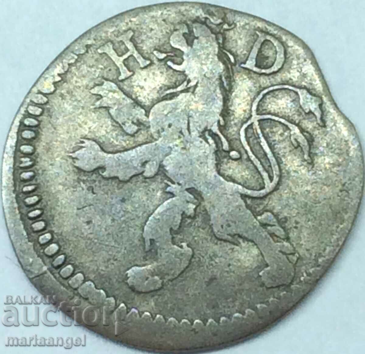 1 кройцер 1801 Хесе-Дармщадт Германия Лудвиг X сребро