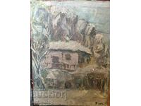 Old Painting Oil Canvas 1969 Signed. Ivan Andonov?