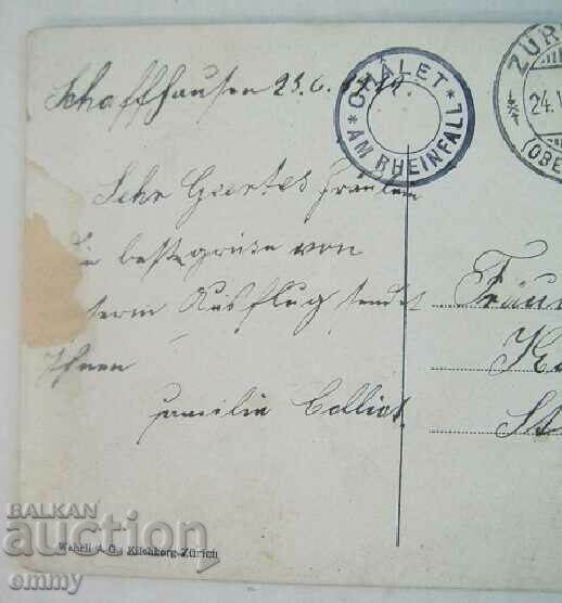 Licitație Carte poștală veche 1912 - Cascada Rheinfall, Elveția Licitație Carte poștală veche 1912 - Cascada Rheinfall, Elveția