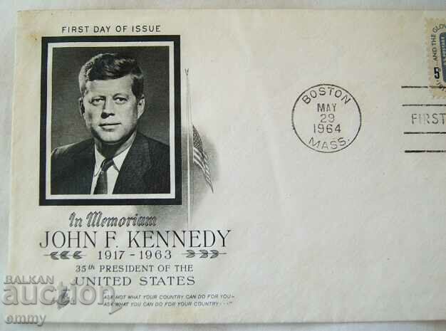 Αναμνηστικός Φάκελος Πρώτης Ημέρας του Προέδρου Κένεντι, 1974 Βοστώνη με τιμή 4.00 BGN | € 2.05 Αναμνηστικός Φάκελος Πρώτης Ημέρας του Προέδρου Κένεντι, 1974 Βοστώνη με τιμή 4.00 BGN | € 2.05