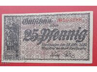 Banknote-Germany-Thuringia-Nordhausen-25 pfennig 1919
