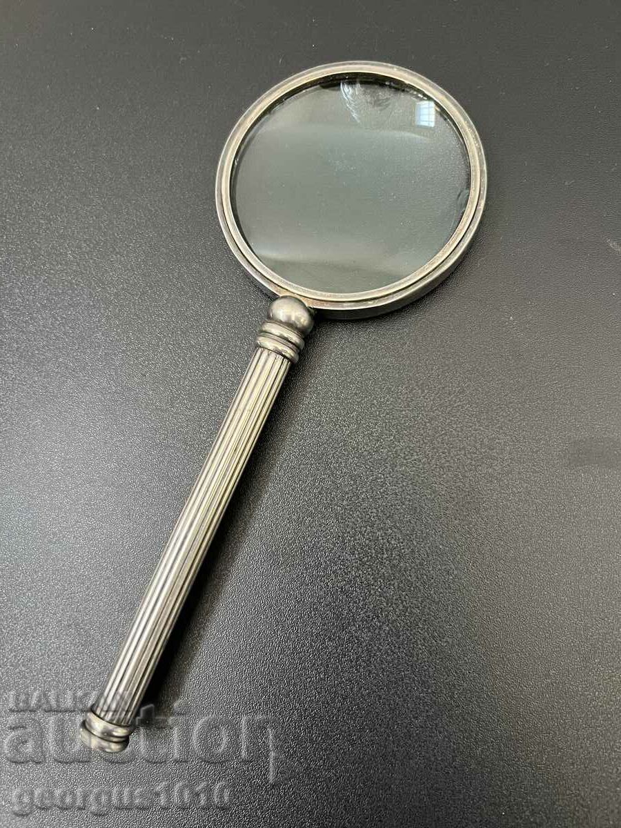 Silver-plated magnifying glass #5287