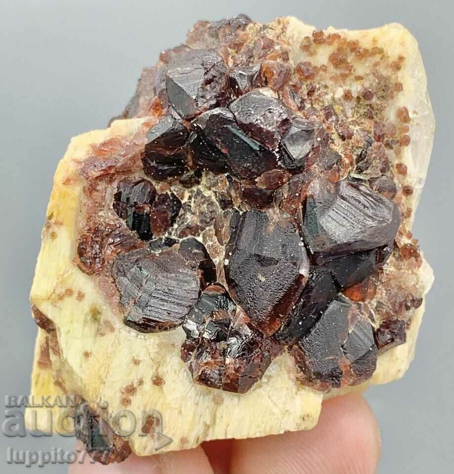 58 γραμμάρια φυσική σπεσαρτίνη γρανάτης σε άστριο μοναδική - 5