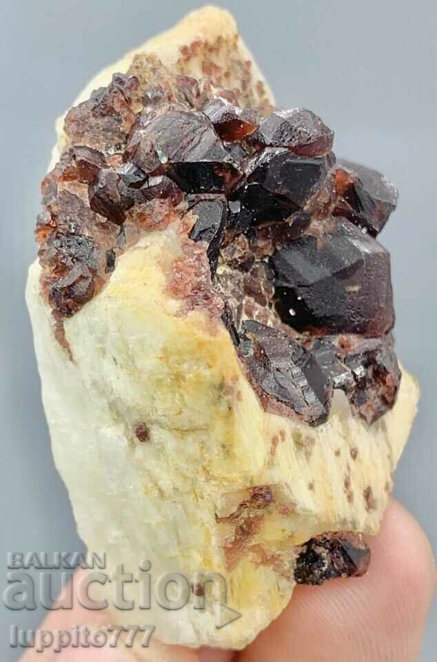 58 γραμμάρια φυσική σπεσαρτίνη γρανάτης σε άστριο μοναδική - 6