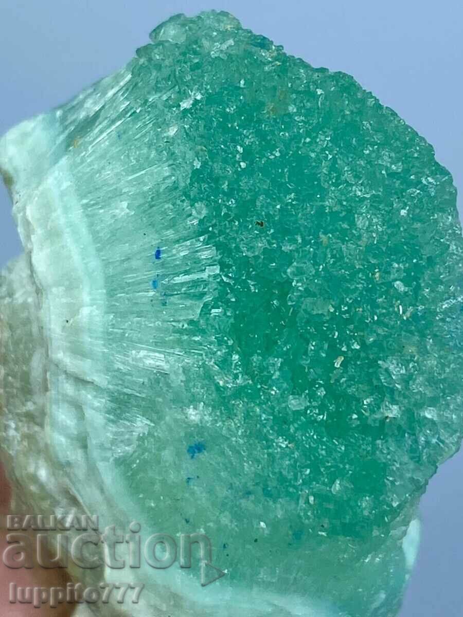 36 grams of natural aragonite with azurite on a unique matrix