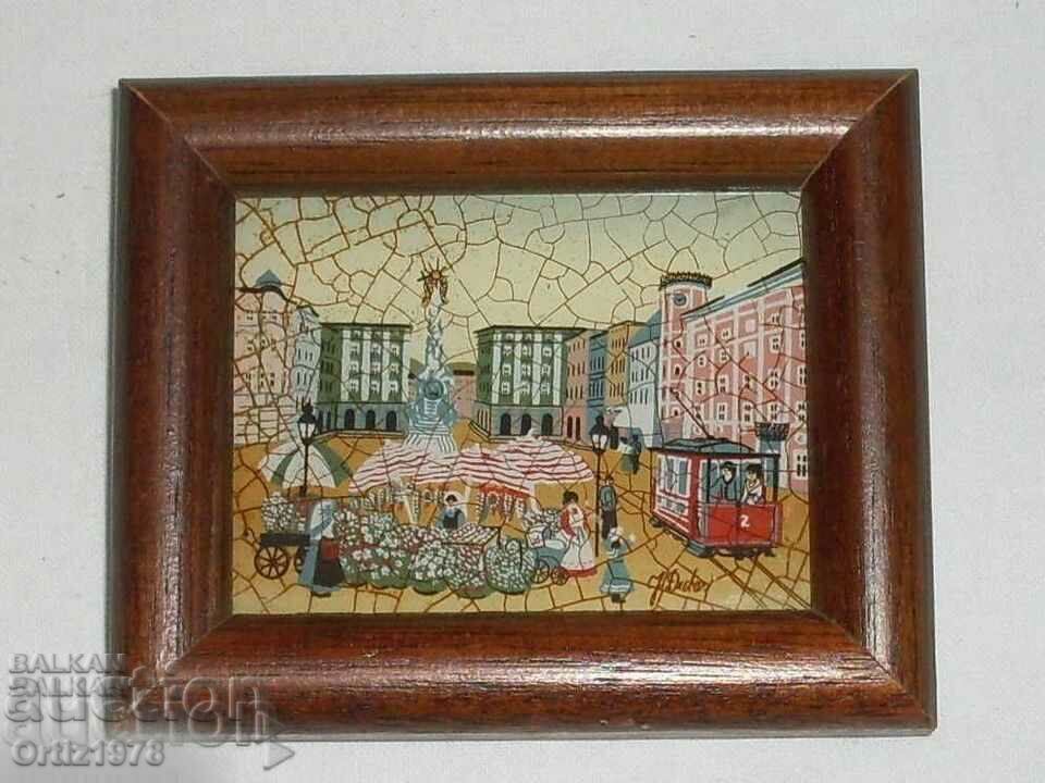 Valuable Old Miniature, Stained Glass, Austria. Signed!