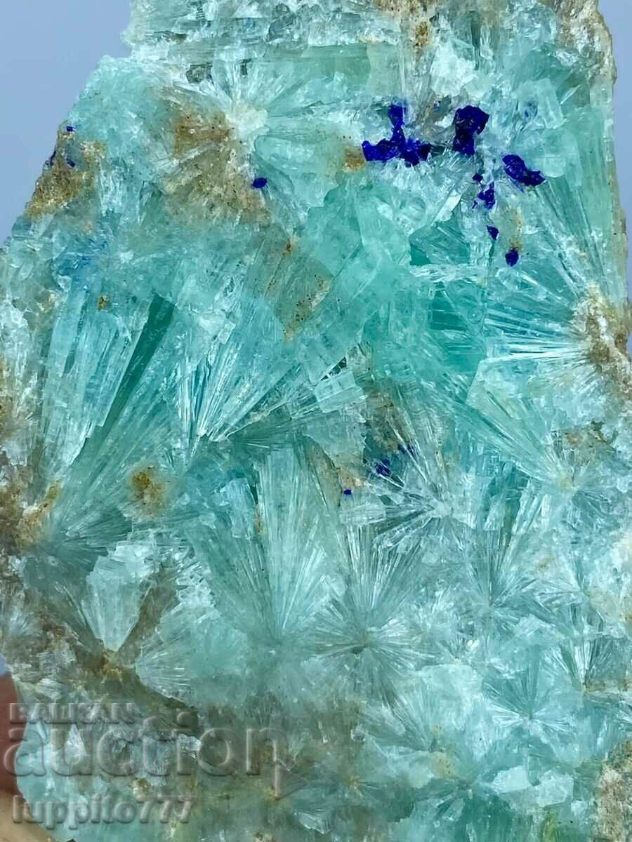 75 grams of natural aragonite with azurite on a unique matrix