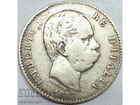 1 Λίρα 1887 Ιταλία Umberto I Silver