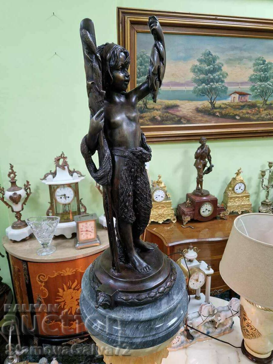 Доставка на Уникална антикварна бронзова френска авторска фигура Доставка на Уникална антикварна бронзова френска авторска фигура
