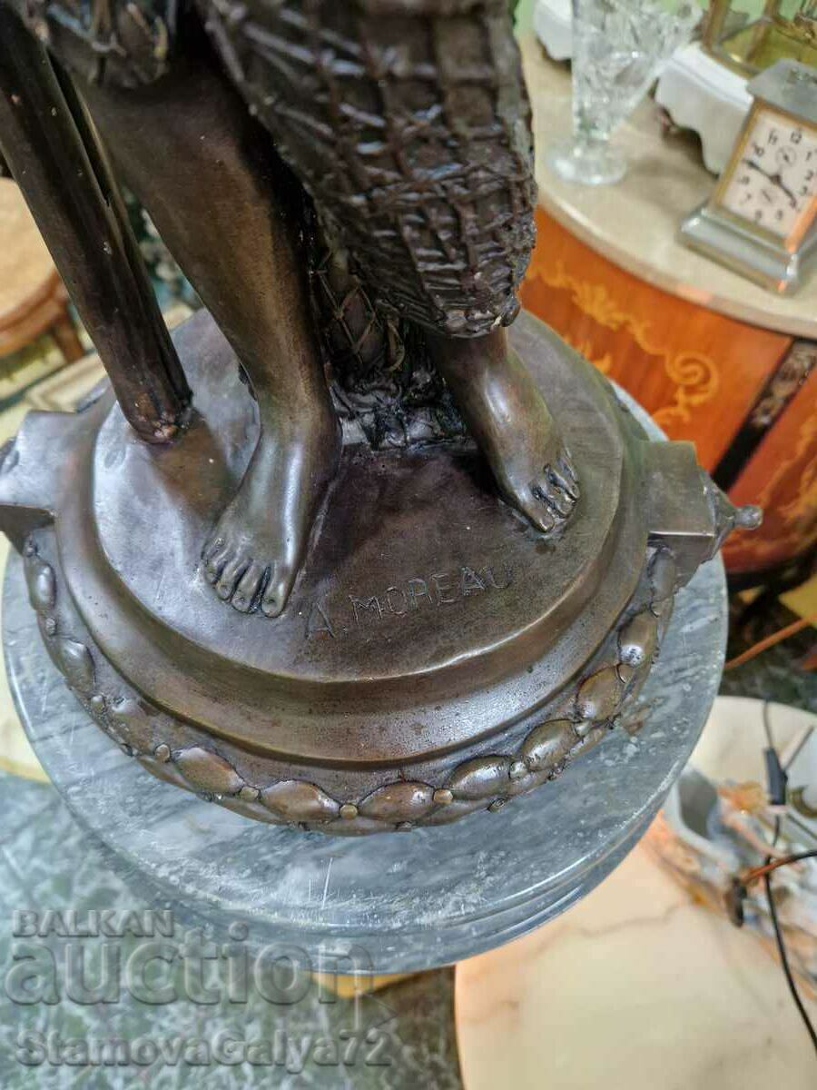 Уникална антикварна бронзова френска авторска фигура - 7 Уникална антикварна бронзова френска авторска фигура - 7