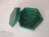 Hexagonal malachite box