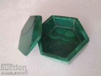 Hexagonal malachite box