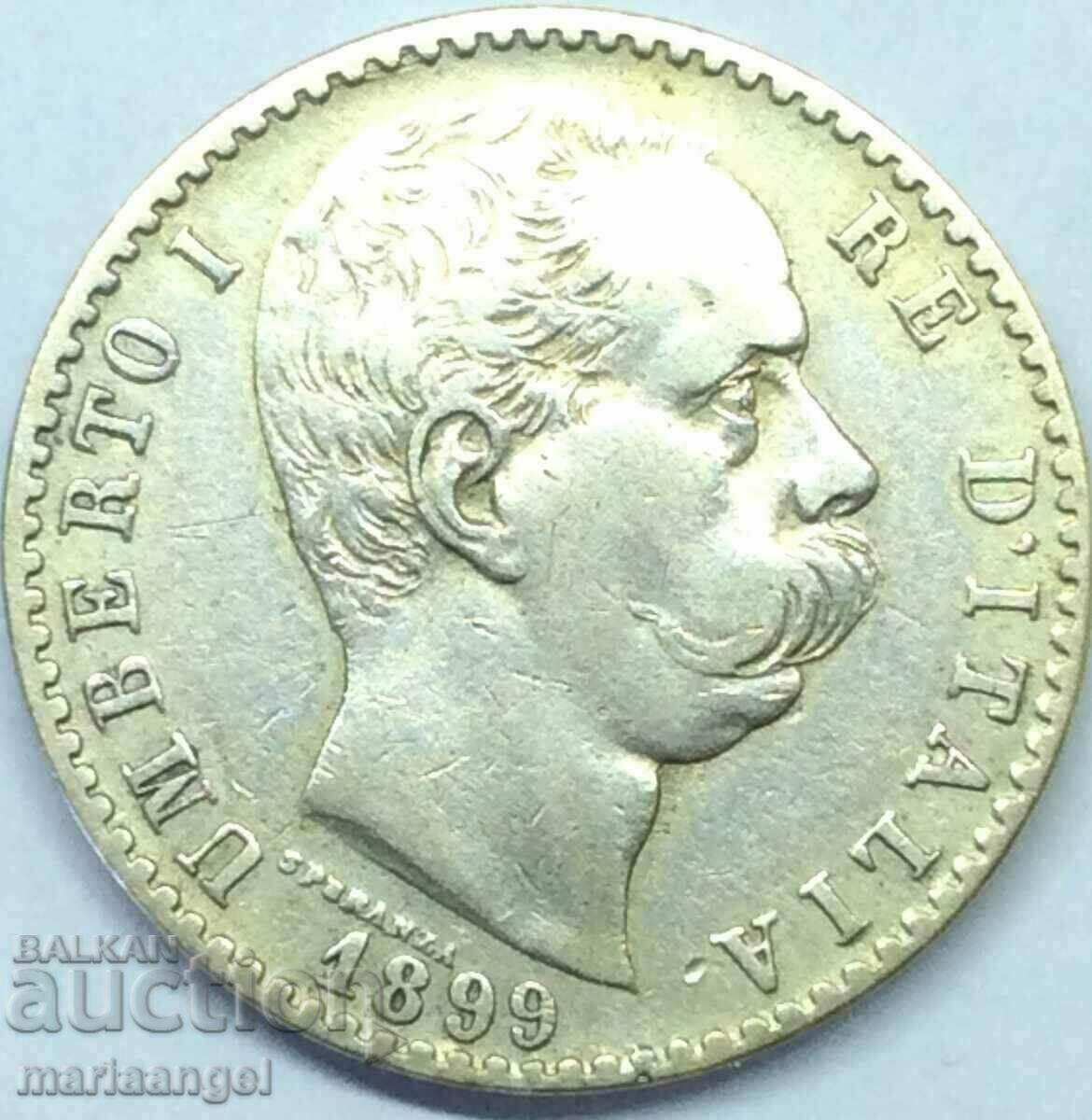 2 lira 1899 Italy Umberto I mint 610K silver