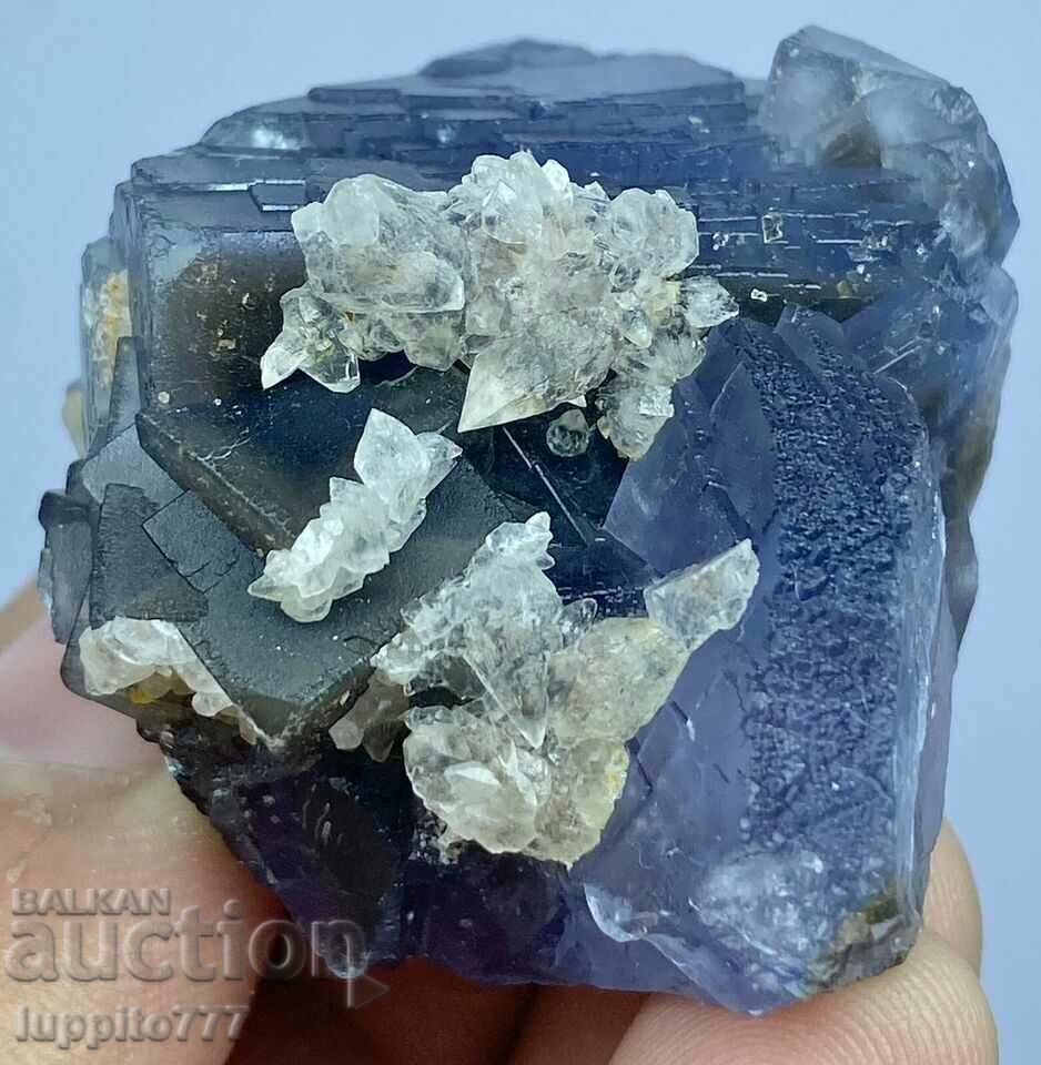 69 de grame de fantomă de fluorit albastru natural pe matrice unică - 6 69 de grame de fantomă de fluorit albastru natural pe matrice unică - 6