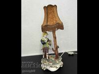Porcelain table lamp with figure - Capodimonte. #5290