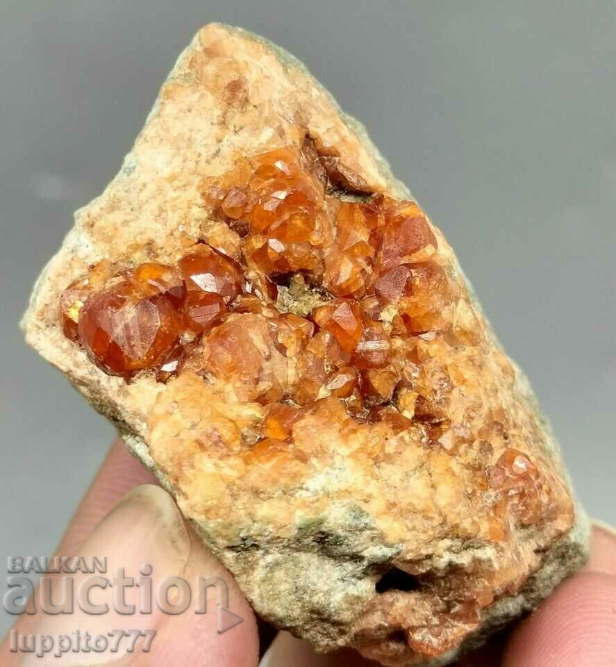 60 grams of natural garnet spessartine on feldspar unique - 5 60 grams of natural garnet spessartine on feldspar unique - 5