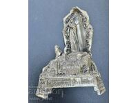 Figurină antică din metal cu felinar, Fecioara Maria