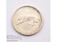 25 цента, 1967 - Канада,  Сребро 0.800, 5.83 гр., ø23.88 mm