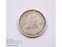 10 σεντ, 1952 - Καναδάς, Ασήμι 0,800, 2,33 g, ø 18,03 mm