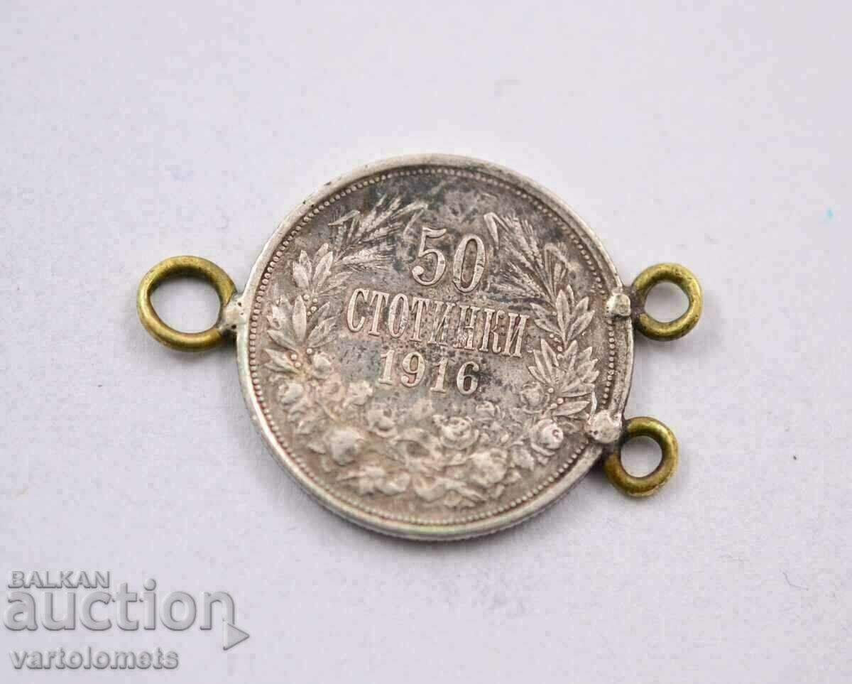 50 cents 1916 - Bulgaria, Original, Silver 0.835