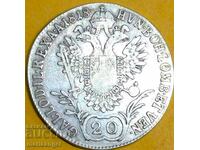 20 Kreuzer 1818 Austria A - Viena Ungaria argint
