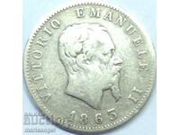 1 lira 1863 Italy Victor Emmanuel silver