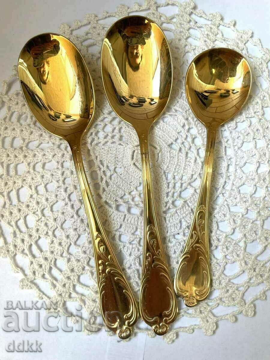 SOLINGEN beautiful gold-plated serving utensils - 3 pcs