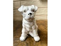A lovely porcelain dog with mother-of-pearl effect