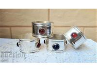 Beautiful napkin rings, 4 pcs, with stones