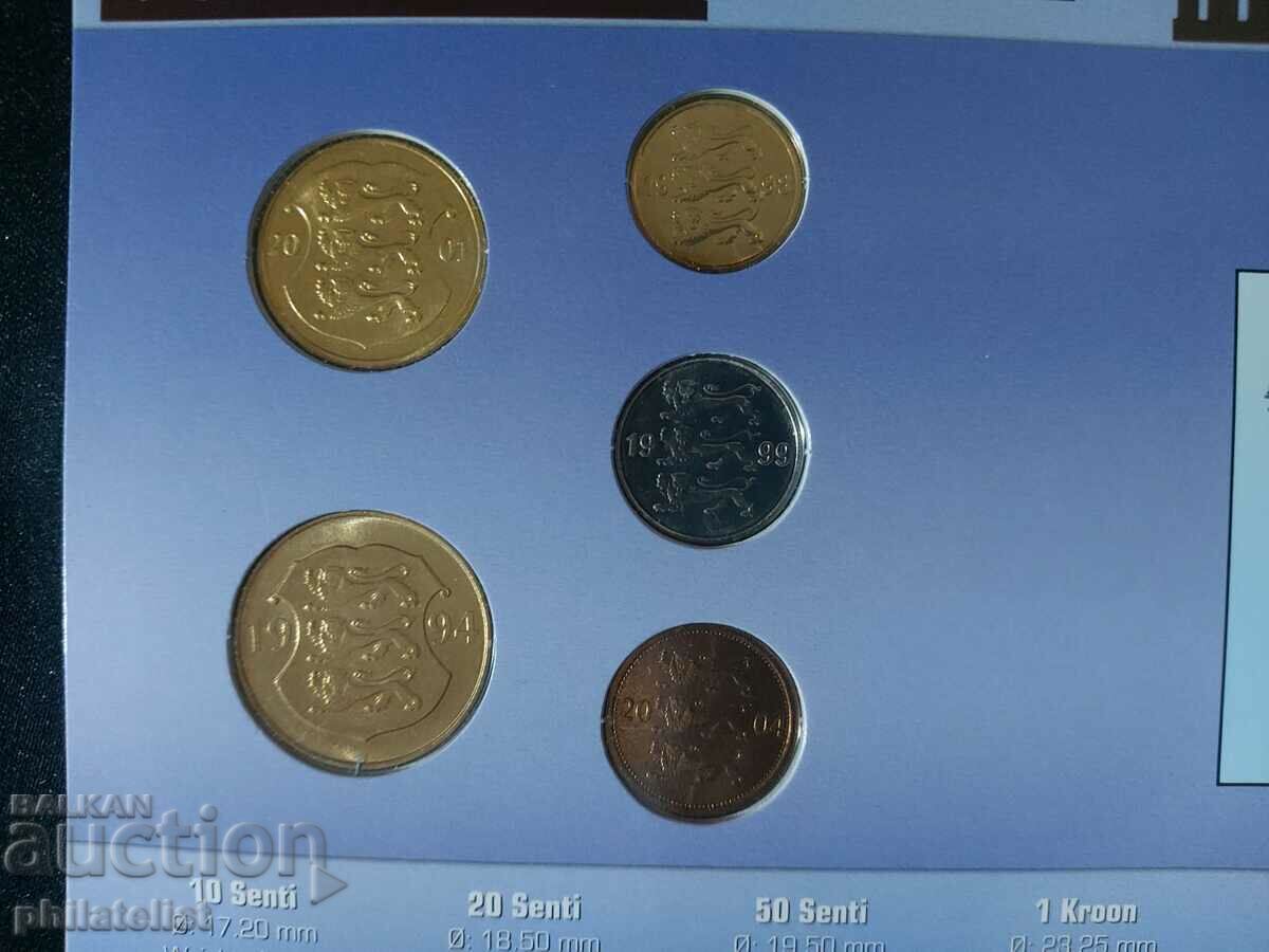 Auction Complete set - Estonia 1994 - 2004, 5 coins Auction Complete set - Estonia 1994 - 2004, 5 coins