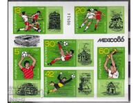 BK 3510-6515 μπλοκ φύλλο 3.50 World Soccer Mexico,86