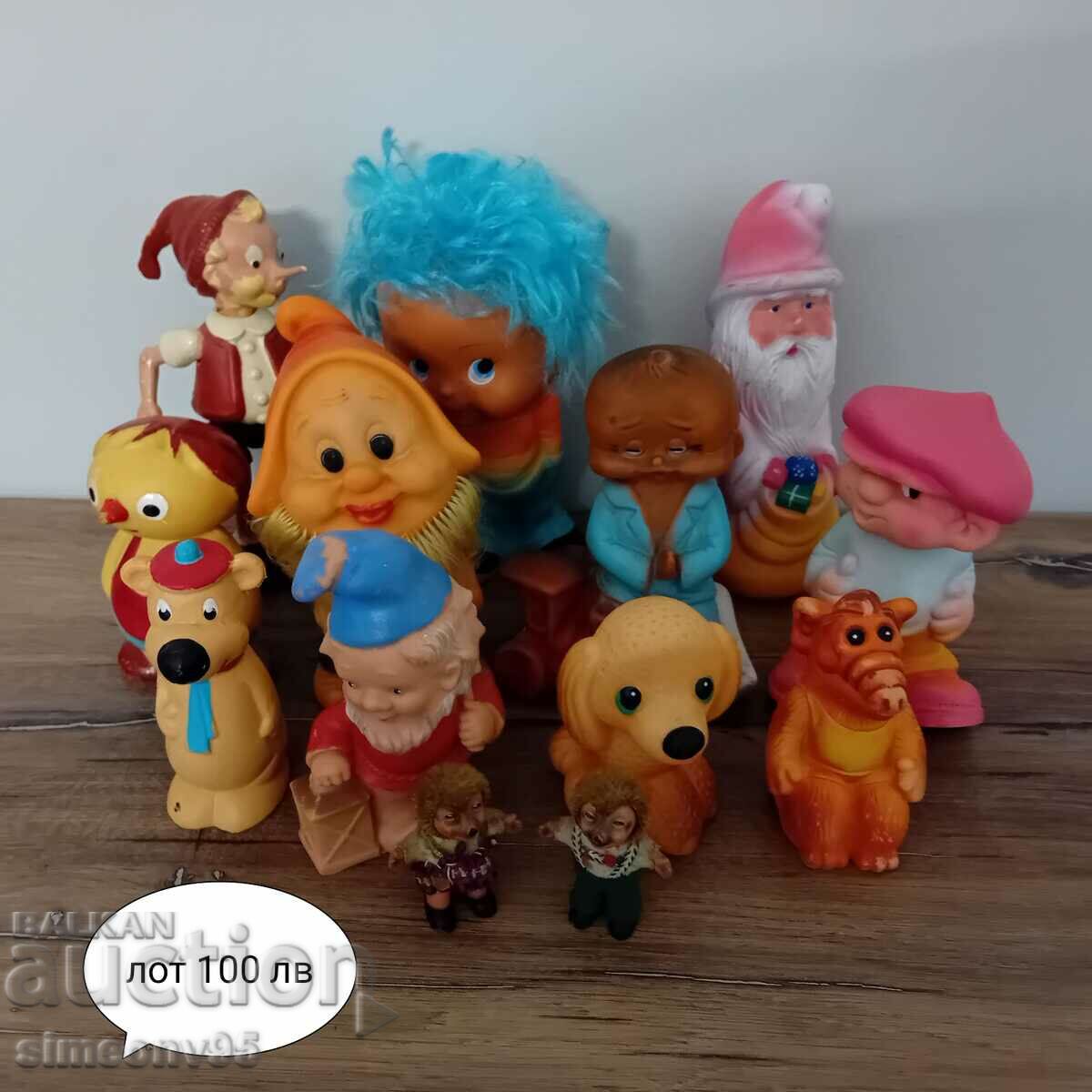 A large lot of old rubber toys
