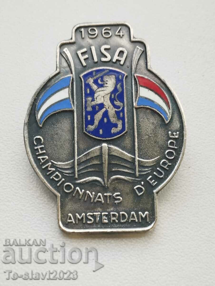 Insigna - Campionatele Europene de Canotaj de la Amsterdam 1964