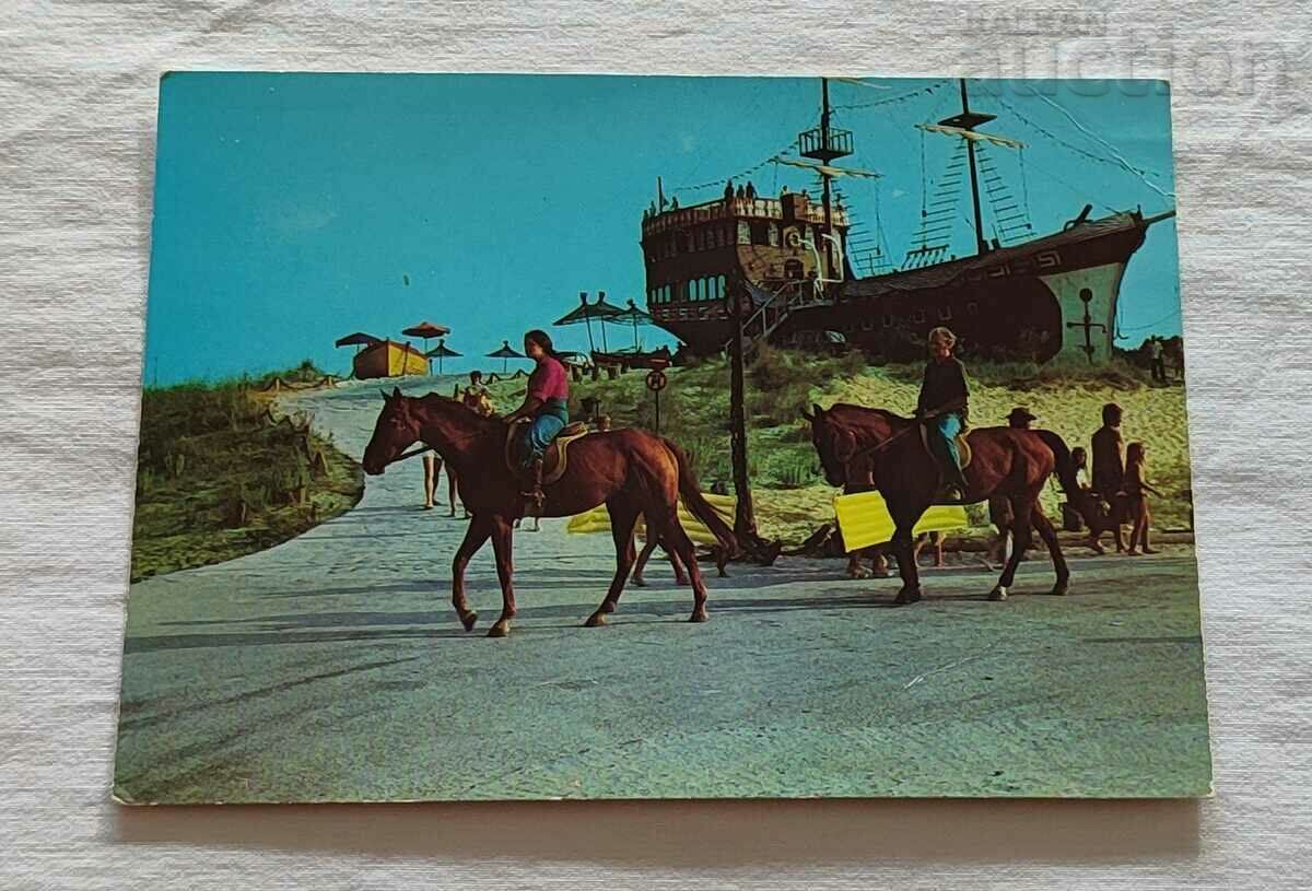 SUNSHINE BEACH BAR "THE SHIP" HORSES 1978 P.K.