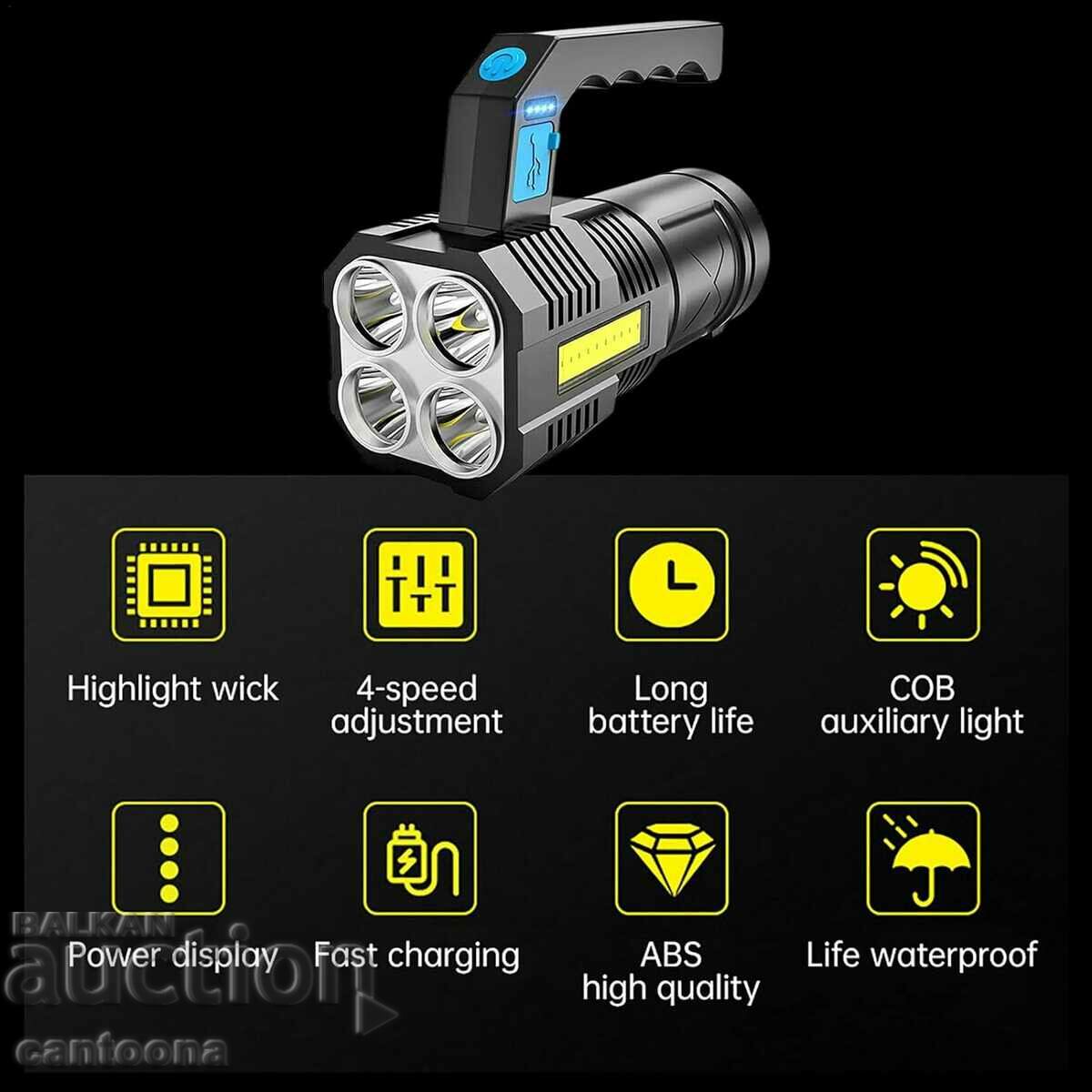 Ασύρματο φακό/λάμπα LED χειρός για κάμπινγκ, ψάρεμα κ.λπ - 5 Ασύρματο φακό/λάμπα LED χειρός για κάμπινγκ, ψάρεμα κ.λπ - 5