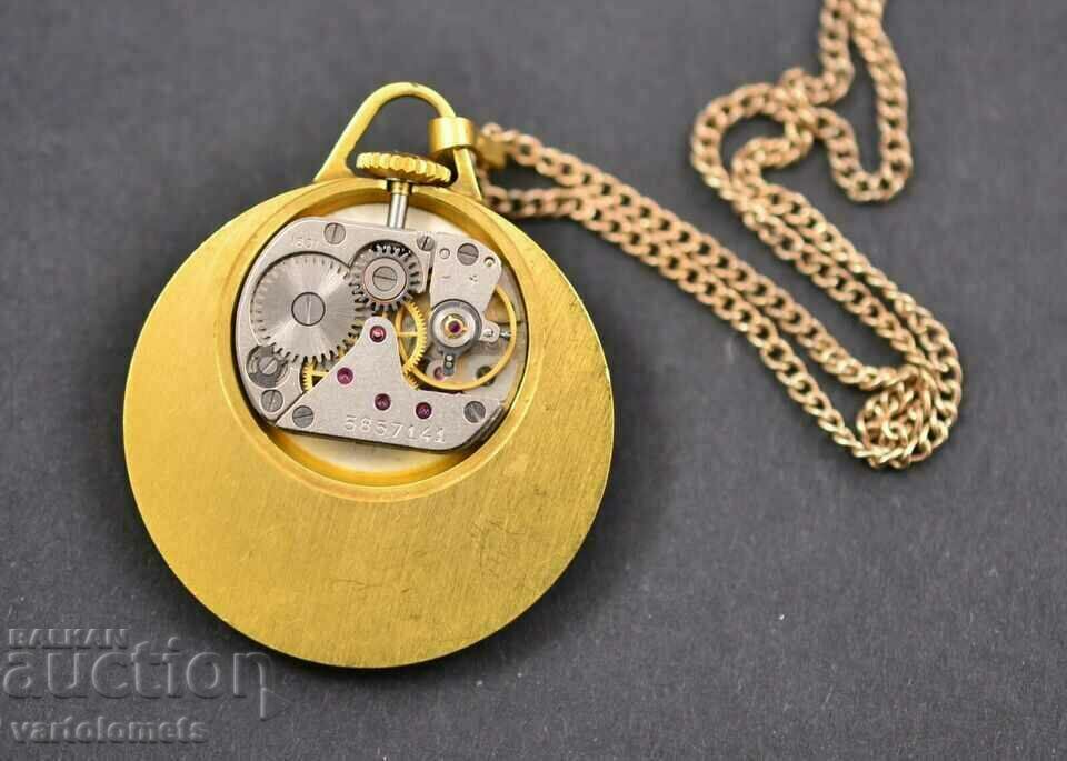 Auction  Women's watch, necklace SECOND USSR gold plating - works