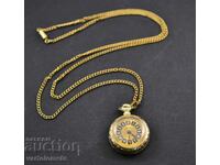 Women's Pocket Watch Necklace RUHLA Gold Plated - Works