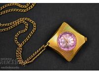Women's watch, necklace CHAIKA USSR gold plating - works