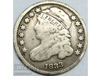 10 цента 1 дайм 1833 САЩ Либерти сребро- доста рядка