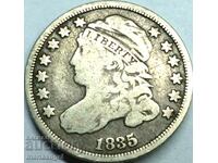 10 Cents 1 Dime 1835 USA Liberty Silver - destul de rar