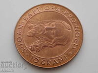 monedă rară Ordinul Maltei 10 boabe 1975; Ordinul Maltei