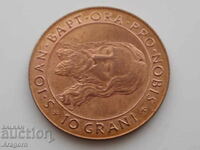 monedă rară Ordinul Maltei 10 boabe 1975; Ordinul Maltei