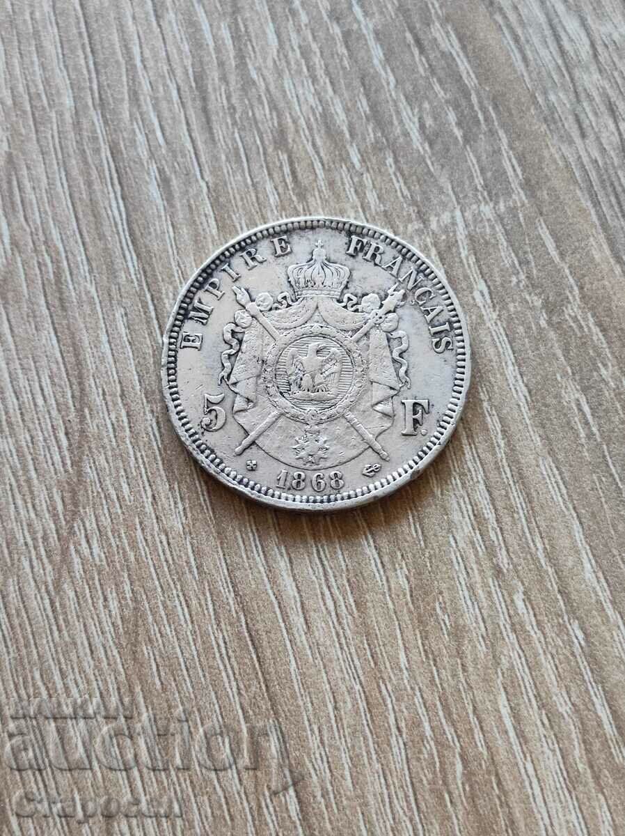 5 franci 1868 Franta