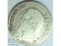 20 сантима 1860 Франция Наполеон III сребро - доста рядка