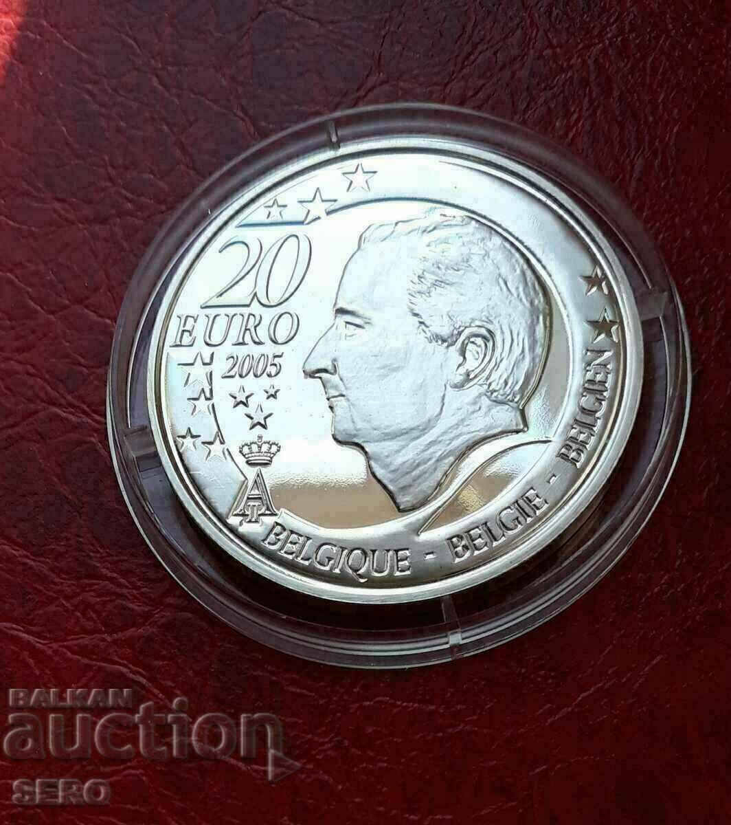 Белгия-20 евро 2005-св. по футбол-изкл.рядка-тираж 9211 бр