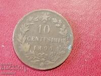 1894 10 centesim letter IB