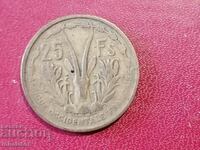 1956 год 25 франка Френска Западна Африка