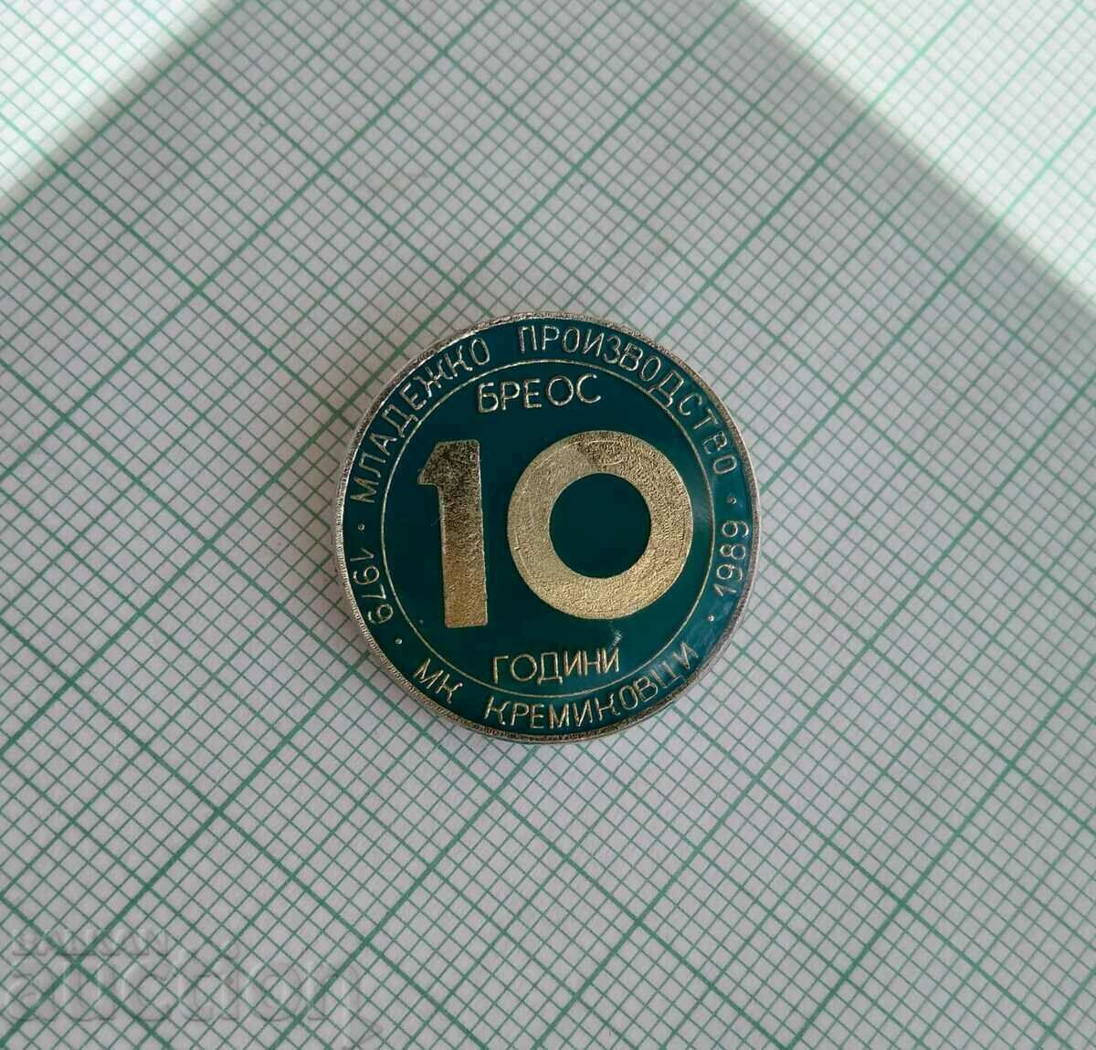 Delivery of 15571 Badge - 10 years Youth production MK Kremikovtsi Delivery of 15571 Badge - 10 years Youth production MK Kremikovtsi